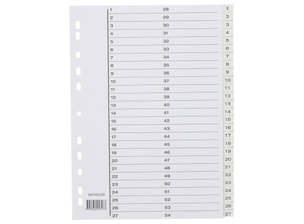 Register 1-54 A4 indeksark hvit 
